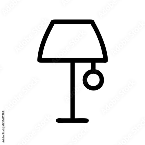 Floor Lamp with Round Shade Icon Design