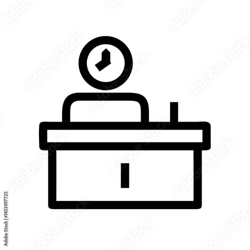 Front Desk Reception Clock Icon Design
