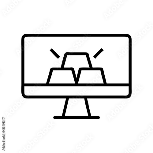 Gold Bar in Display Screen Icon Design