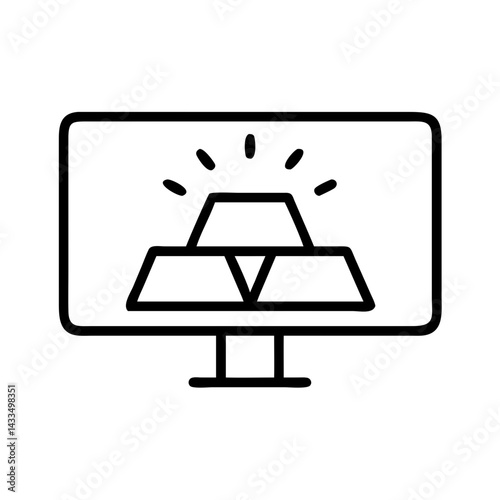Gold Bar in Display Screen Icon Design