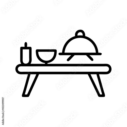 In-Room Dining Tray Setup Icon Design