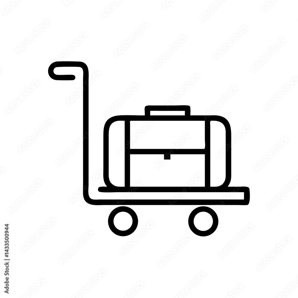 Luggage Trolley with Bag Icon Design Luggage Trolley with Bag Icon Design