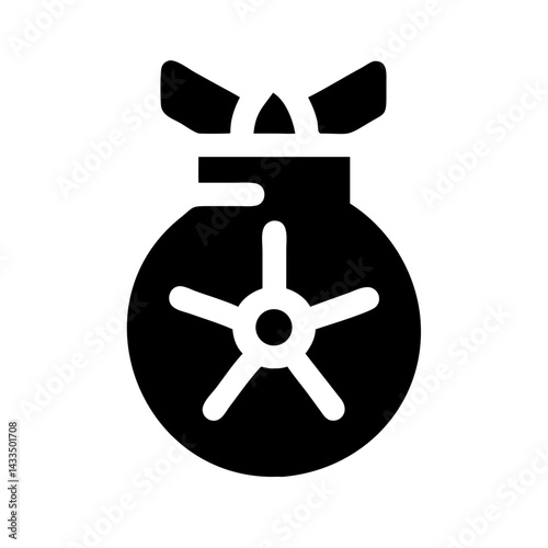 Nuclear Bomb with Fuse Icon Design