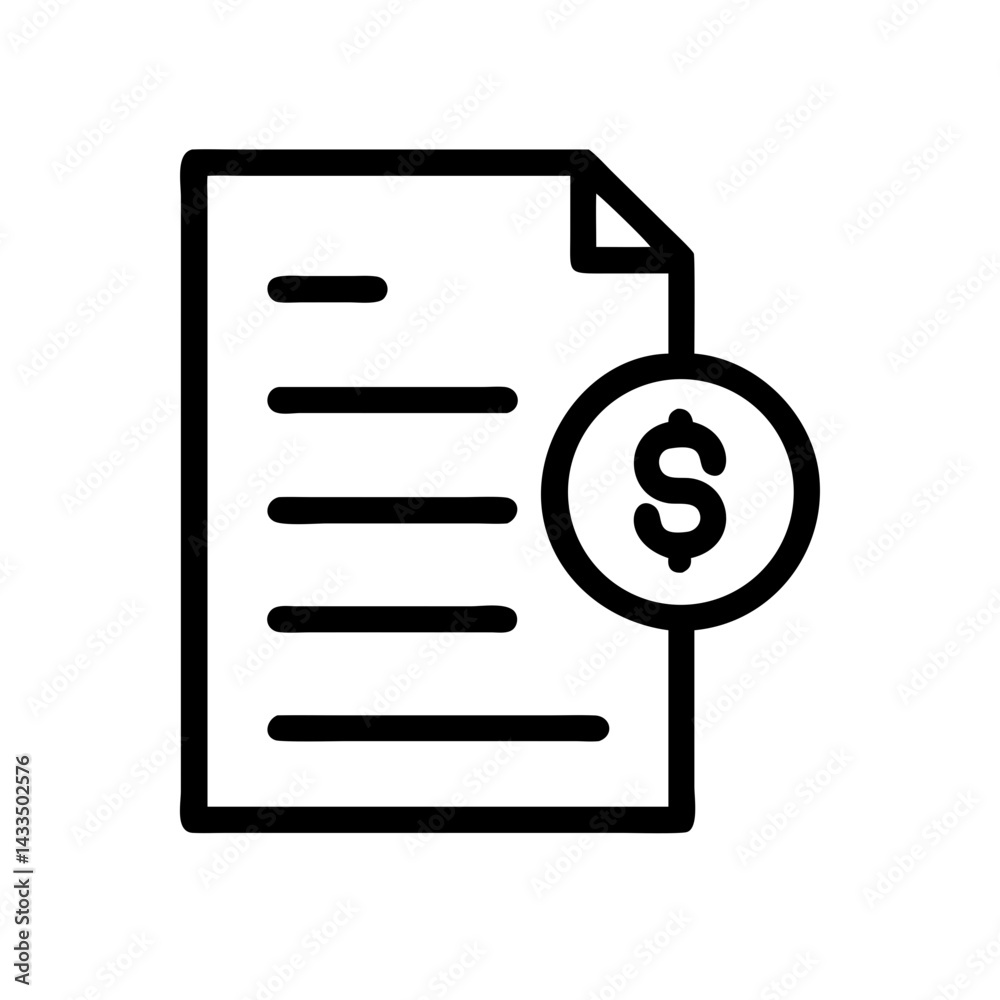 Paper Bill with Coin Below Icon Design Paper Bill with Coin Below Icon Design