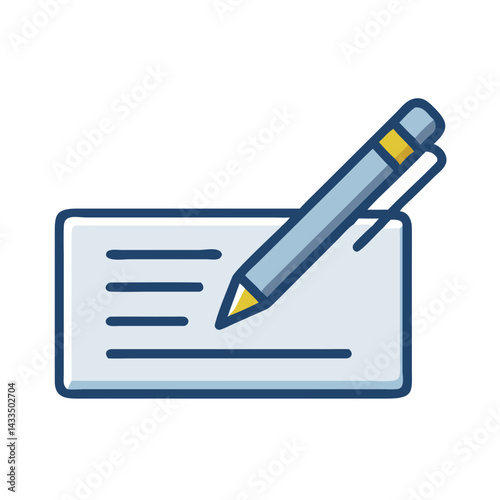 Pen Writing on Check Icon Design