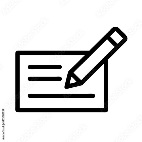 Pen Writing on Check Icon Design