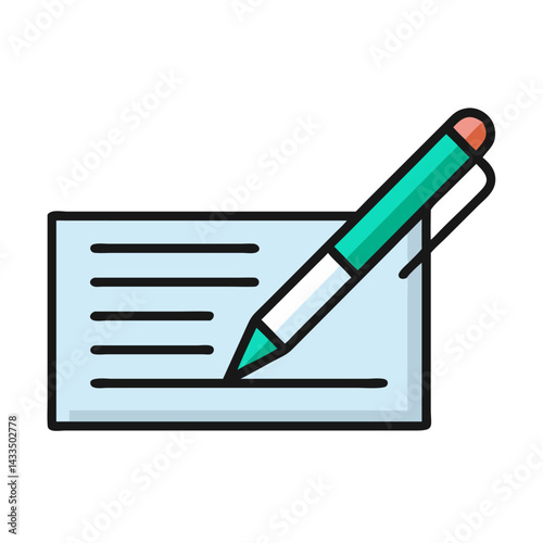 Pen Writing on Check Icon Design
