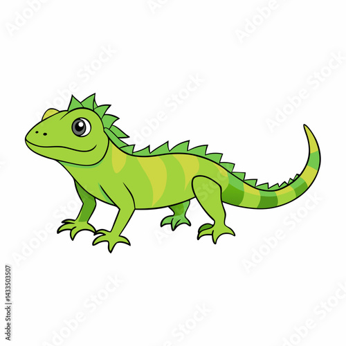 green lizard isolated on white