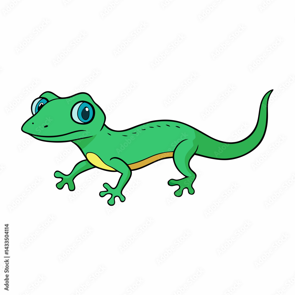 Fototapeta premium green lizard isolated on white