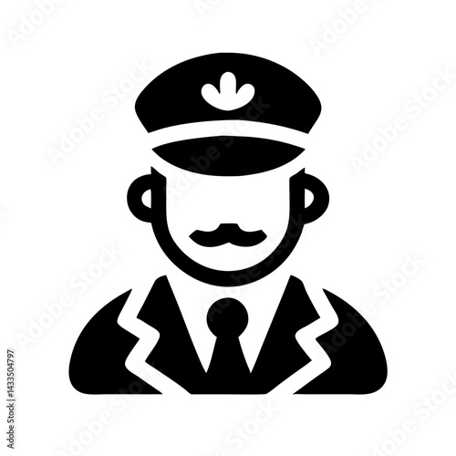 Ship Captain Illustration Icon Design