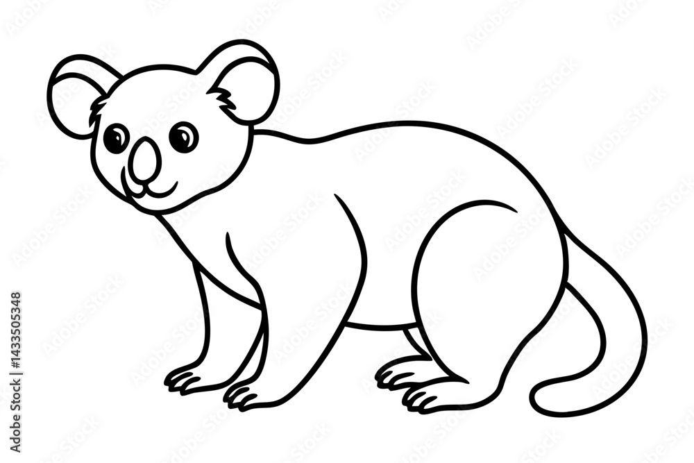 Obraz premium Simple Koala Vector Sketch