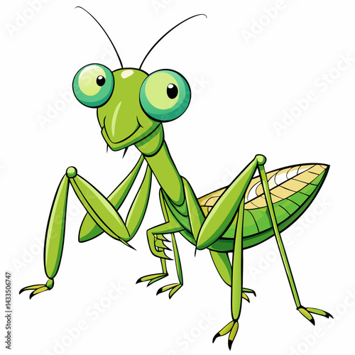 green grasshopper isolated on white
