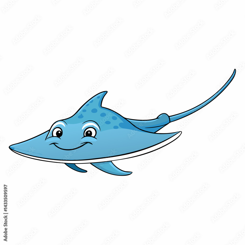 Obraz premium cartoon shark vector illustration