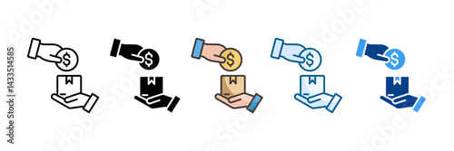 Cash On Delivery Icon Set Multiple Style Collection