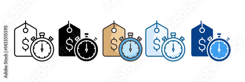 Sale Countdown Icon Set Multiple Style Collection