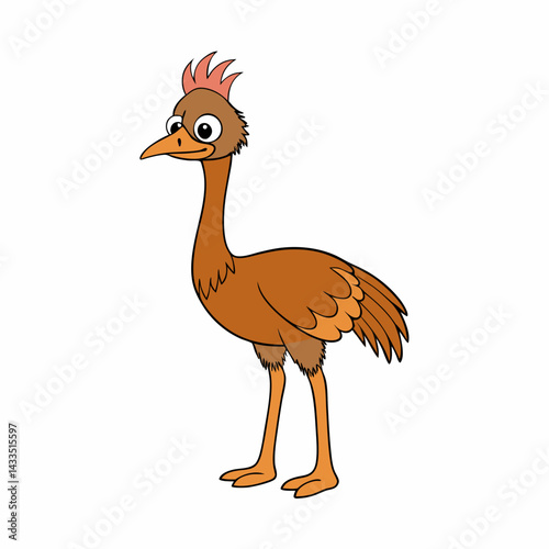 cartoon ostrich isolated on white