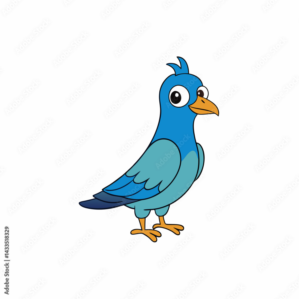 Fototapeta premium blue bird isolated on white background