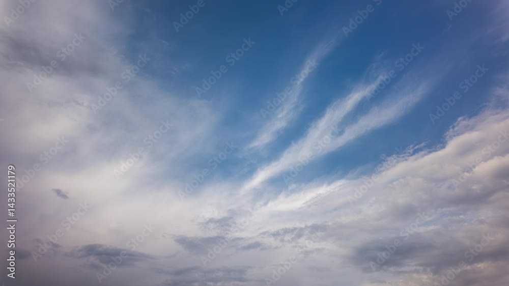 Ethereal Cirrus Clouds Moving Across Blue Sky Ethereal Cirrus Clouds Moving Across Blue Sky