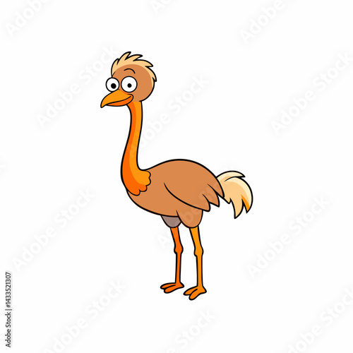ostrich cartoon isolated