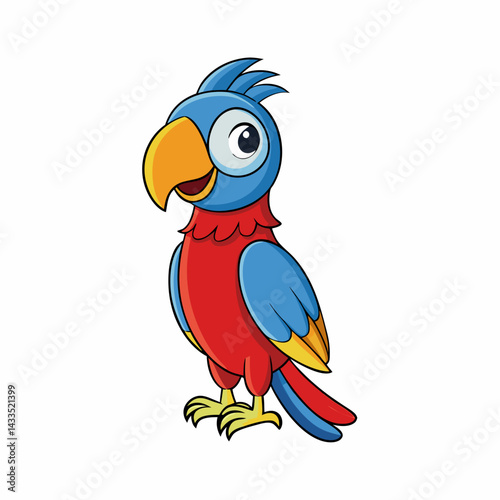 cartoon parrot on white background