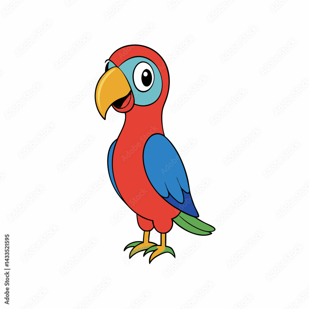 Fototapeta premium parrot on white background