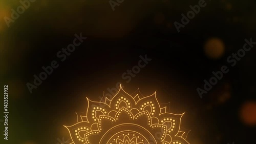 Gold shiny abstract art background with Islamic event light overlay golden glitter texture with soft glow for Eid Ramadan celebration and spiritual religious design