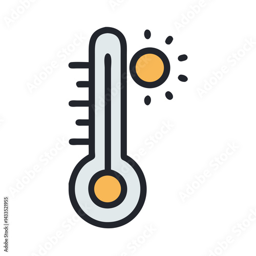Thermometer with Sunshine Icon Design