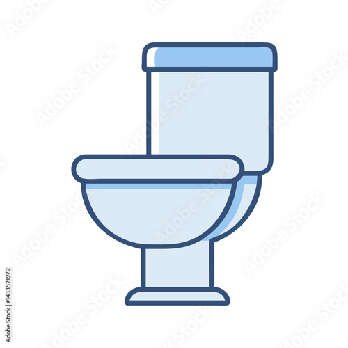 Toilet with Flush Tank Icon Design