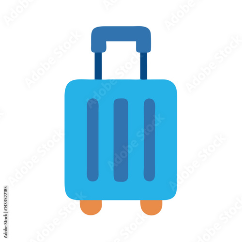 Travel Suitcase with Handle Icon Design