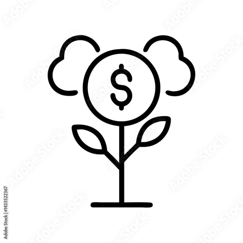 Tree with Dollar Icon Design