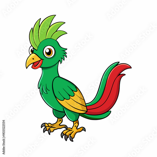 cartoon parrot on white background