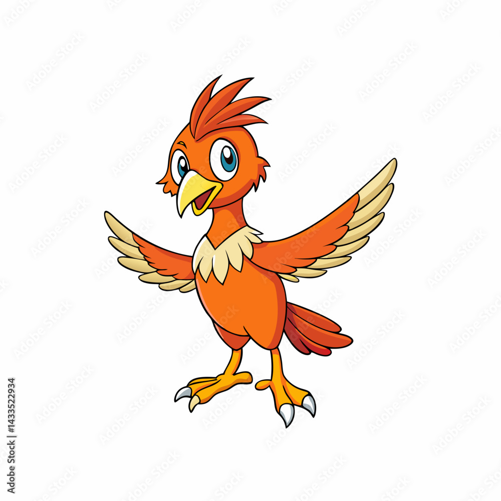 Fototapeta premium cartoon bird on white background