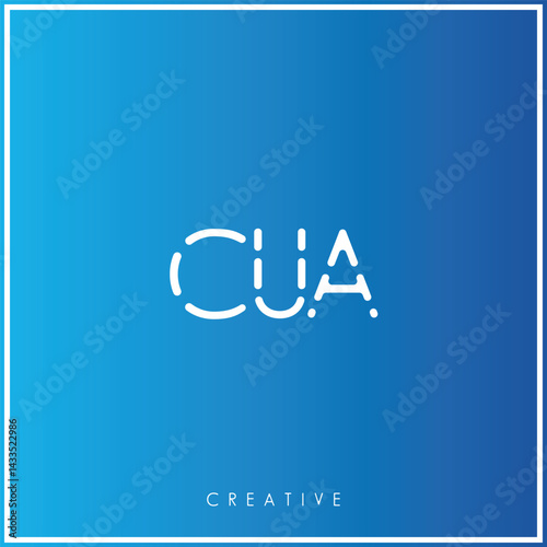 CUA Creative Minimal monogram and logo. Elegant leaves. Modern design. Premium Vector latter logo design. Creative Logo. Vector Illustration logo. letters Logo. Brand Identity Logo. Company Logo.