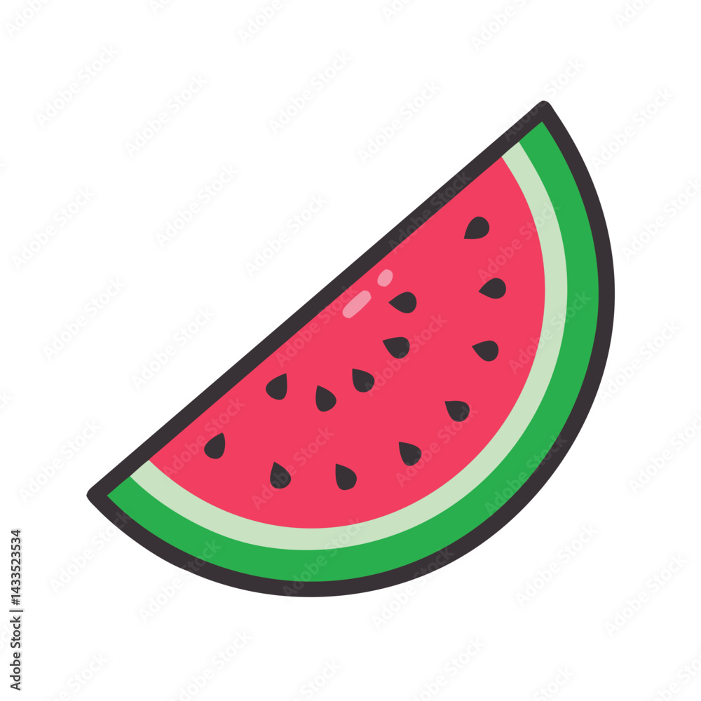 Watermelon Slice Summer Fruit Icon Design Watermelon Slice Summer Fruit Icon Design