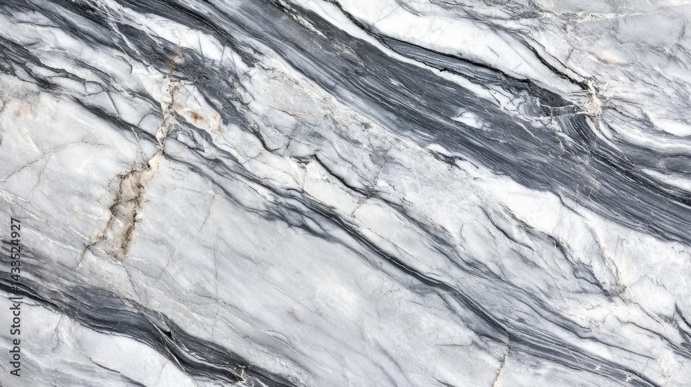 Obraz premium Smooth white marble texture with gray veins