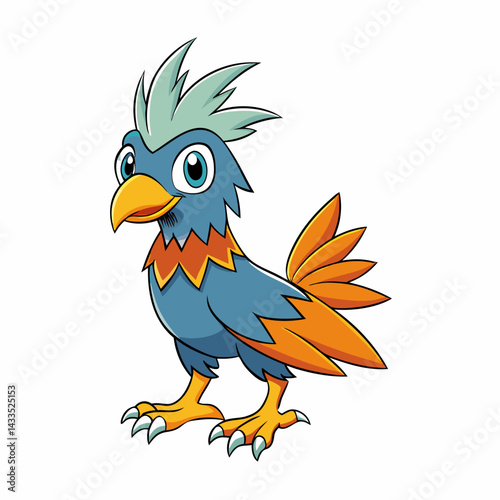 cartoon parrot on white background