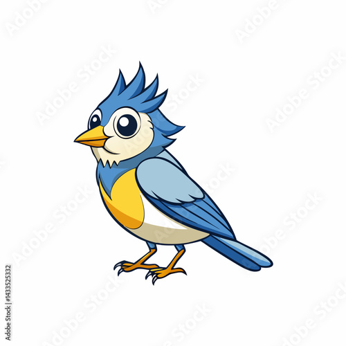 blue tit isolated on white background