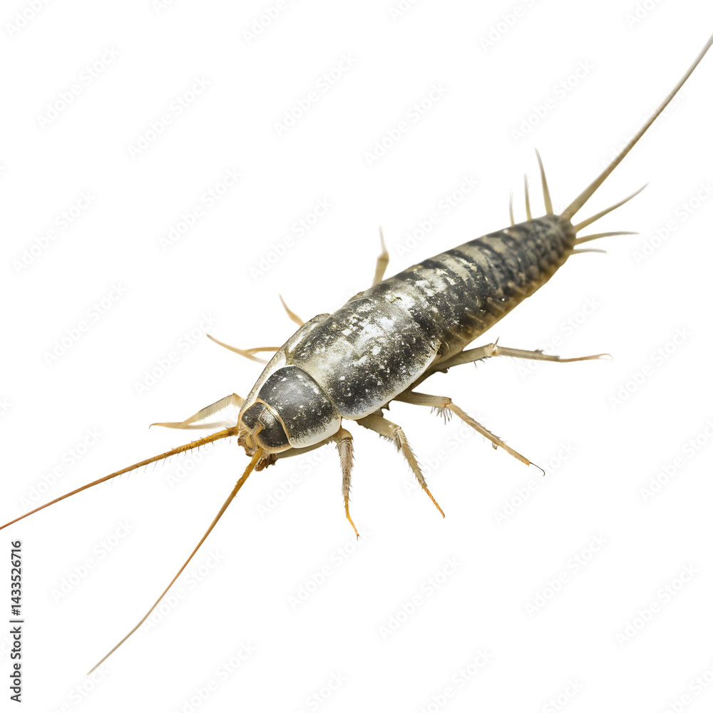 Solitary Silverfish Isolated on a Transparent Background Solitary Silverfish Isolated on a Transparent Background