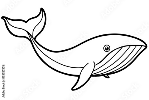 Simple Whale Sketch Vector