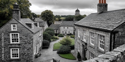 Quaint Stone Cottages in a Picturesque Courtyard photo
