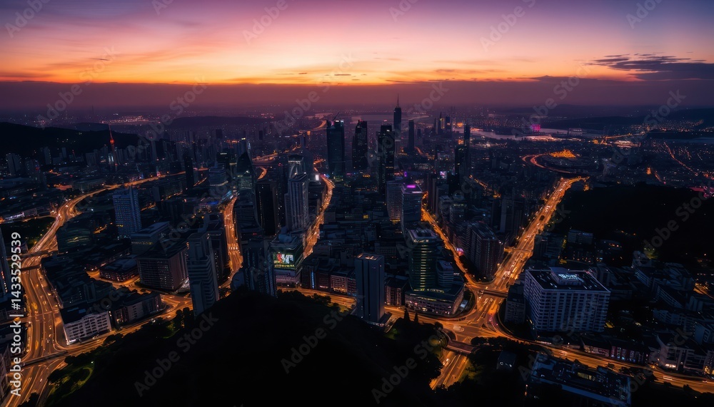 Fototapeta premium Cityscape at Dawn (7)