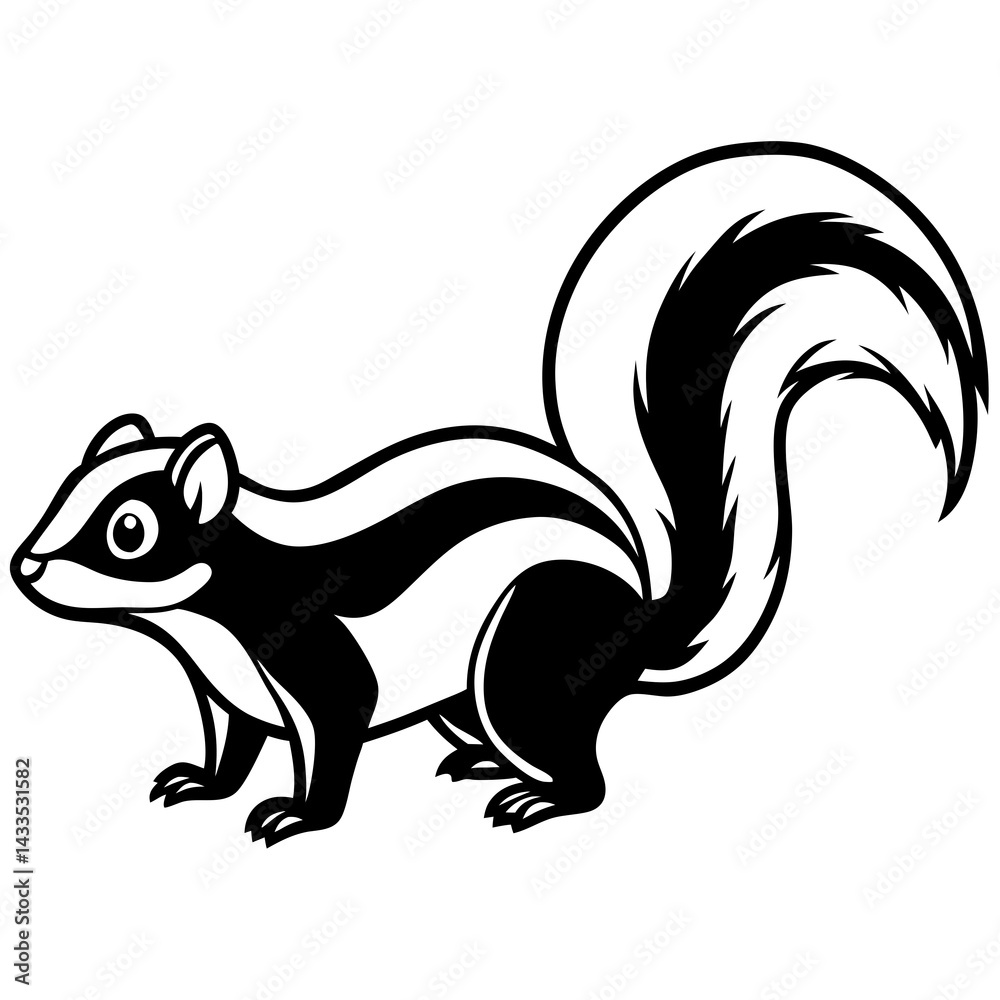 Skunk Outline Illustration