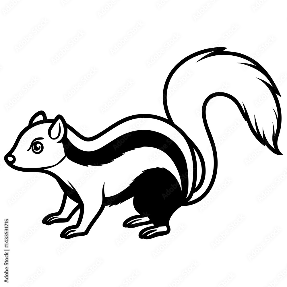 Skunk Outline Illustration Skunk Outline Illustration