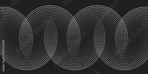 Halftone circular dotted frames set. Circle dots texture isolated on white background. Spotted spray texture. Vector abstract design element spiral circle sound wave vector dots circle