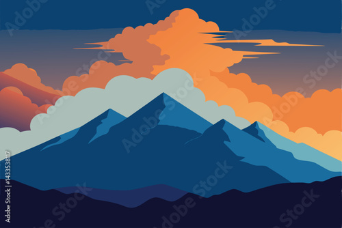 thunderclouds rolling over mountain range