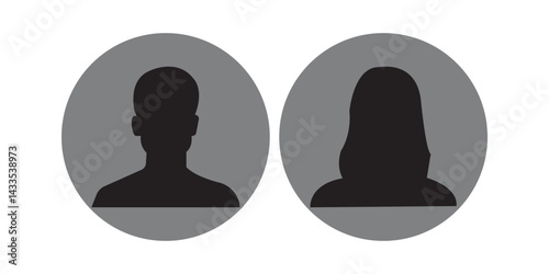 Men and women avatars set. Male and female silhouettes abstract people. User profiles badges. Unknown or anonymous persons. Vector illustration