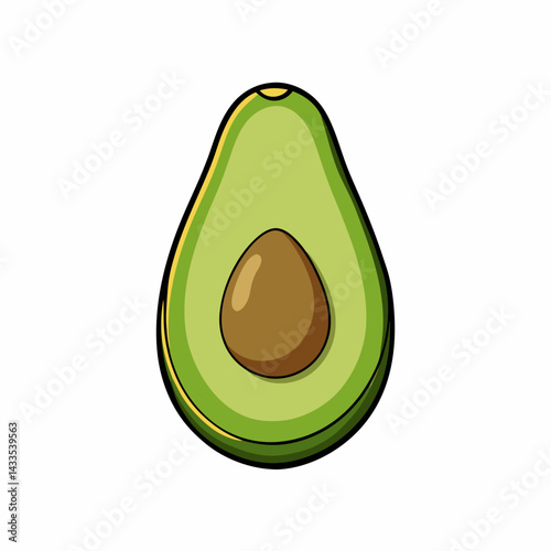 avocado isolated on white background