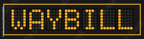 Orange color led banner in word waybill on black background