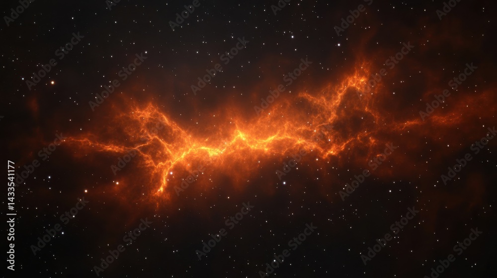 Fototapeta premium Galactic Nebula with Vibrant Cosmic Clouds