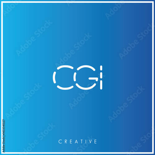 CGI Creative Minimal monogram and logo. Elegant leaves. Modern design. Premium Vector latter logo design. Creative Logo. Vector Illustration logo. letters Logo. Brand Identity Logo. Company Logo.